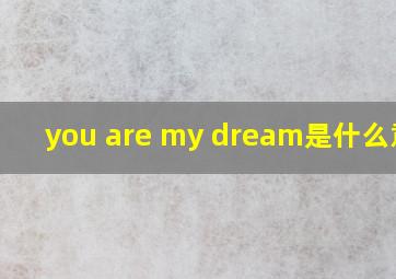 you are my dream是什么意思